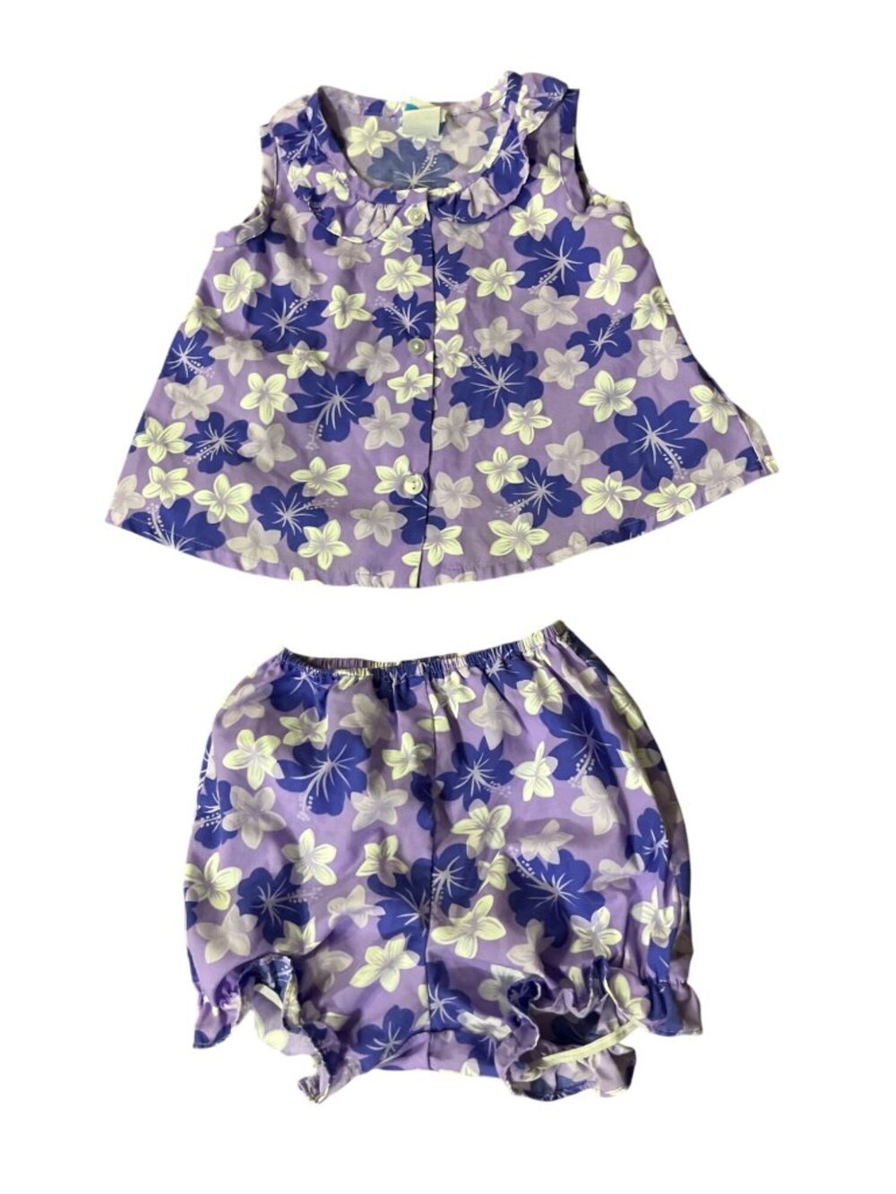Kala Hawaii Summer Set Toddler Girls 4T Used 2 Piece Purple White